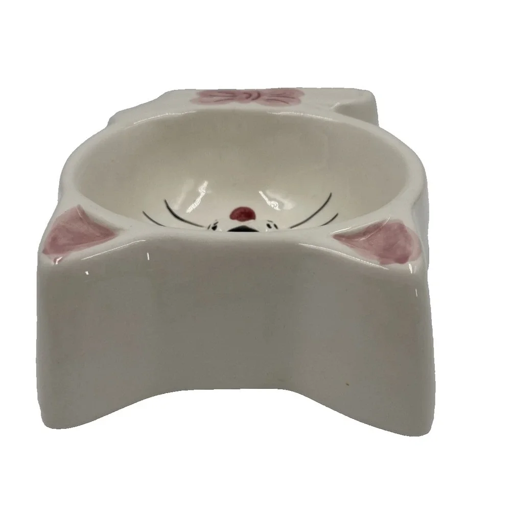 Ceramic CAT BOWL DISH Food or Water Hand‎ Painted from Portugal EUC